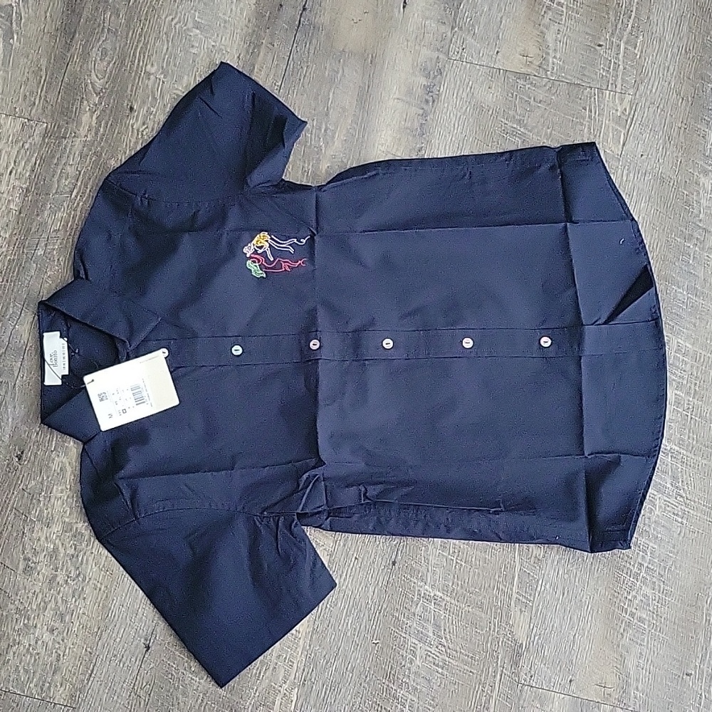 Love Bonito Austyn Unisex Embroidered Poplin Shirt in Humble Abode, Size Medium